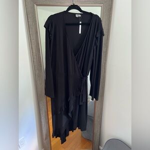 ASOS CURVE Black wrap dress size 24 NWT